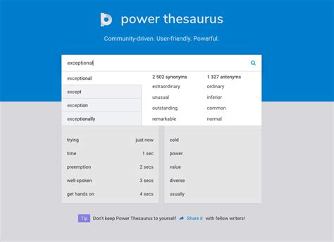 powerthesarus|power thesaurus meaning.